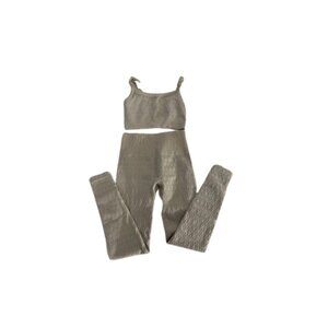 JoyLab Textured Workout set, Size XS, Greyish Beige